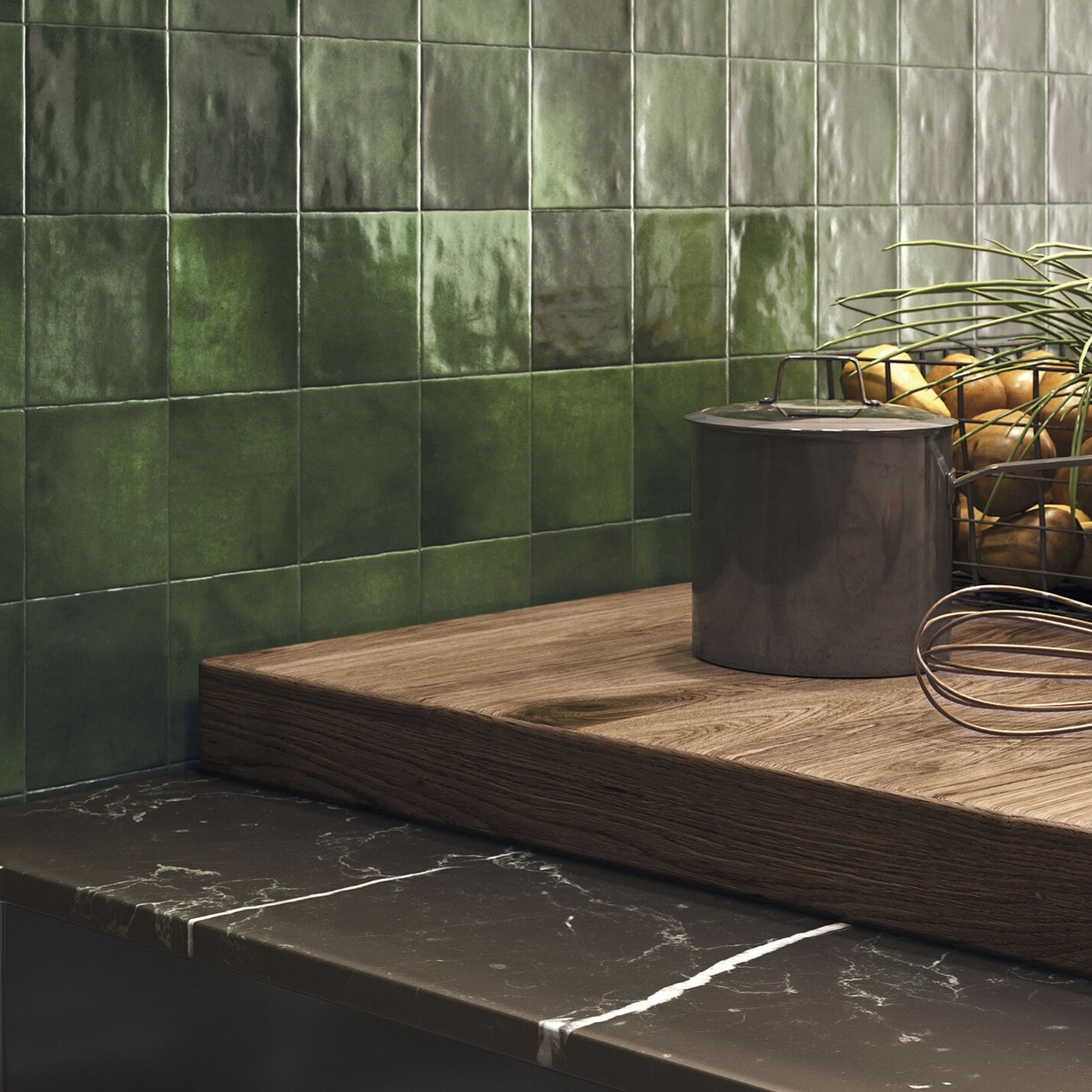 Cifre Ceramica Zellige Wandtegel Olive 10x10cm